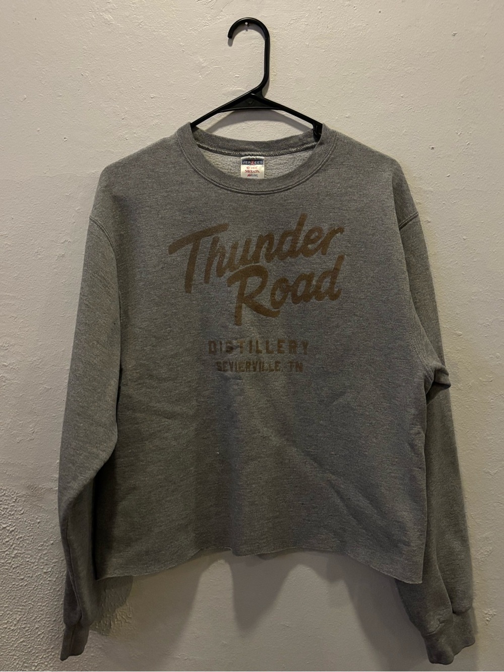 Jerzees Gray 'Thunder Road' Crewneck Sweatshirt